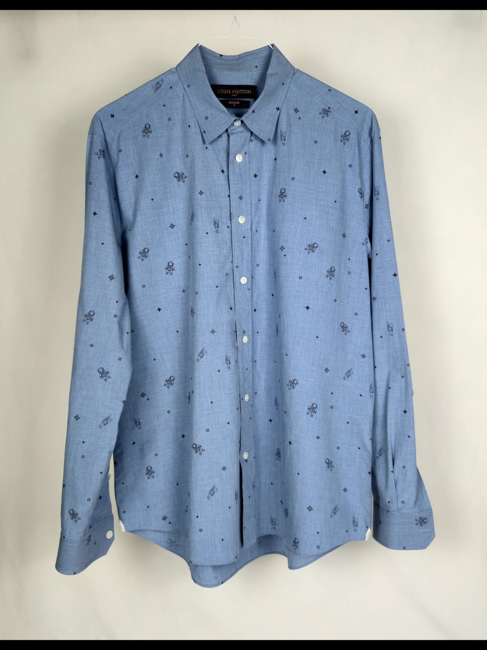 Louis Vuitton Light Blue Patterned Button-Down Shirt